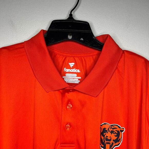 Fanatics Chicago Bears Men's Orange Polo 2XL Football Big and Tall Tailgate NFL - Picture 2 of 7